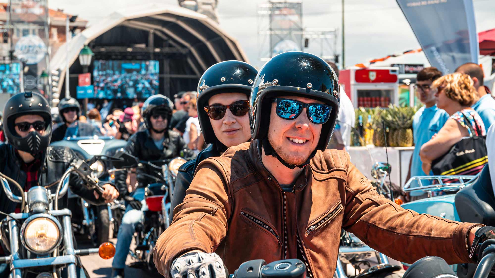 Bikers riding together