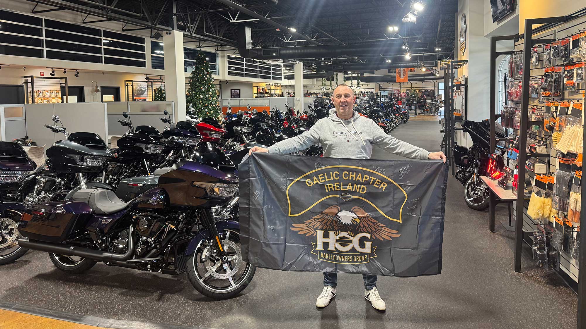 Gaelic Chapter’s well-travelled H.O.G. flag