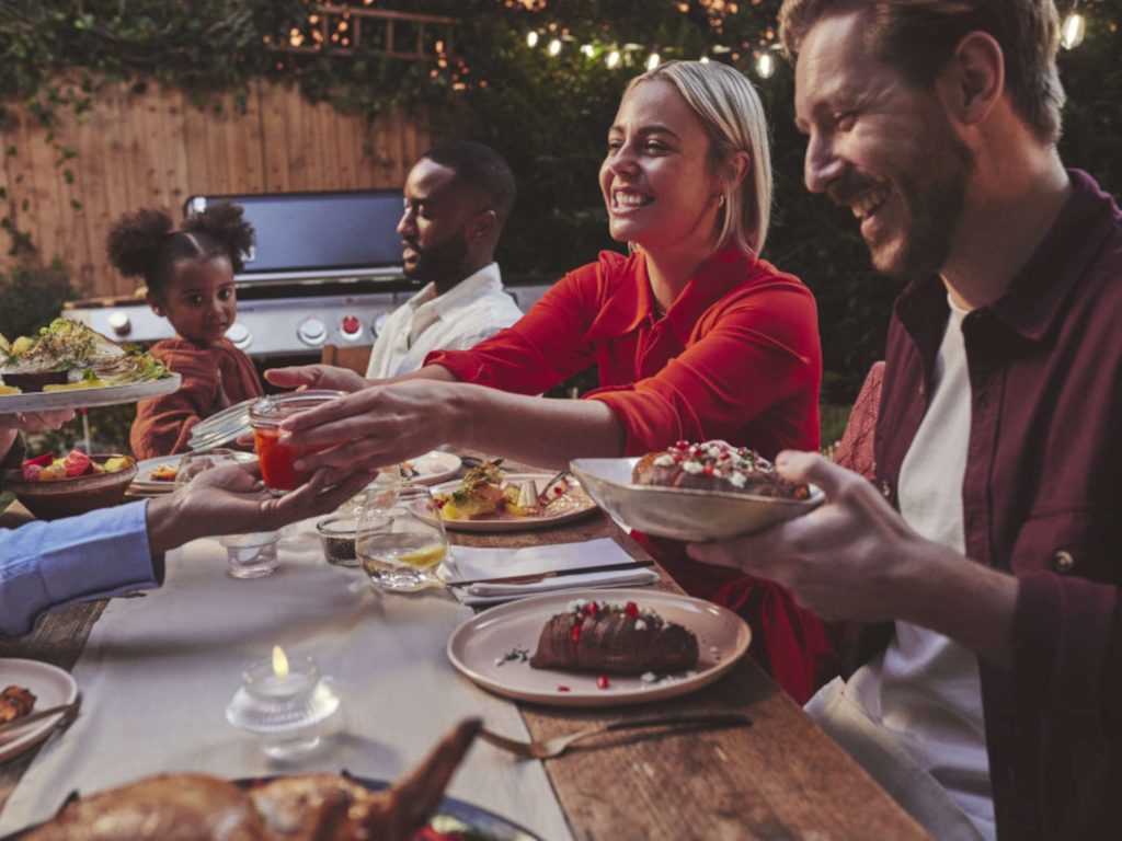 People eating at a table