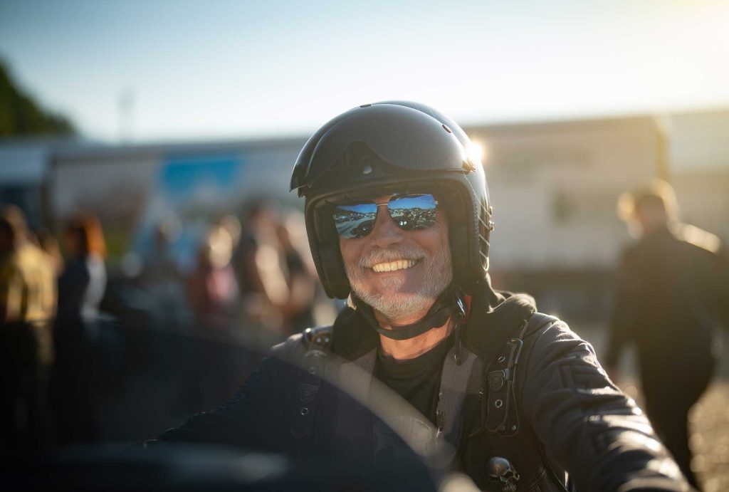 Happy person at the European Bike Week event