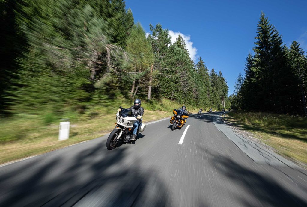 A few H-D motorcycle riders out on a ride