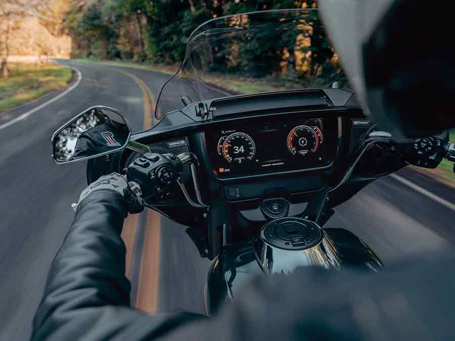 A Harley-Davidson dashboard.