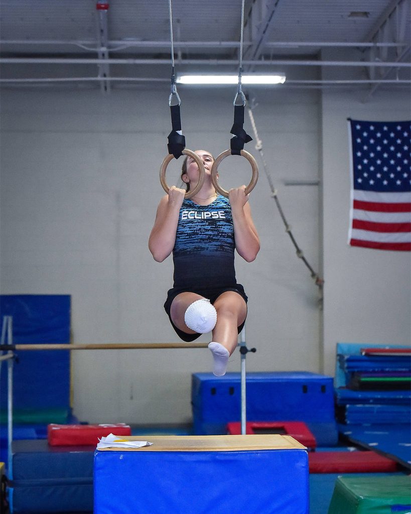 Isabel Marble doing gymnastics