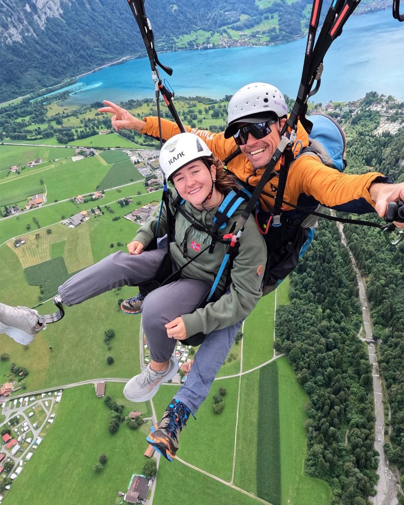 Isabel Marble on a paragliding ride