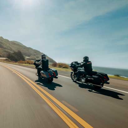 Bikers on a road.